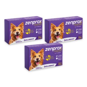3un Zenprox 900mg Cães Médio Porte - Vermifugo 4 em 1
