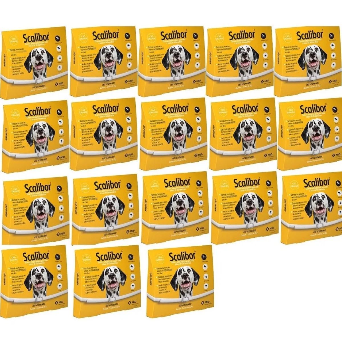 Kit 18 Scalibor Cães Grandes 65cm - MSD