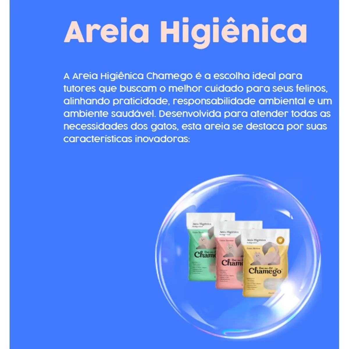 Kit 3 Areia Higienica Chamego 4kg Graos Grossos - Bem-Me-Pet - Imagem 5