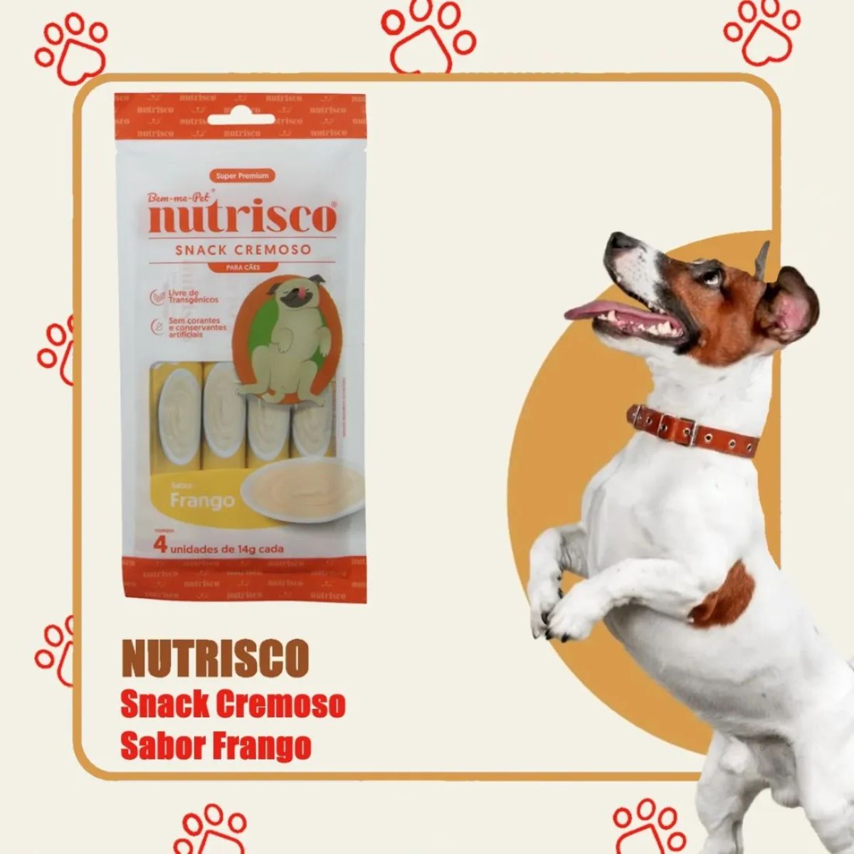 Pack 4 Sachês Snack Cremoso Nutrisco 56g Frango - Para Cães - Imagem 7