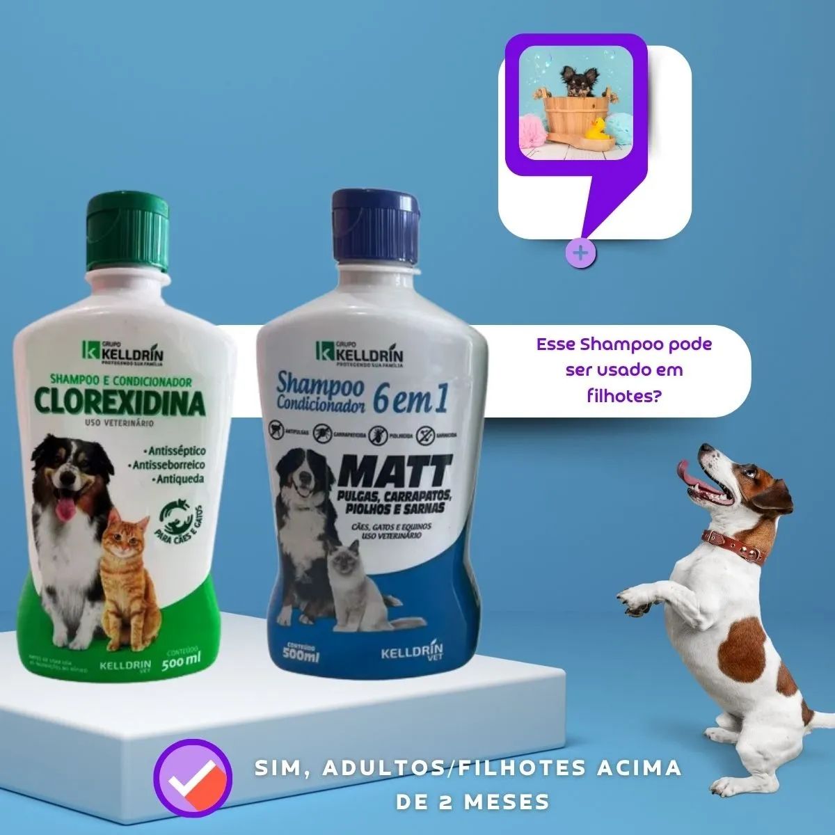 Kit Shampoo E Condicionador Matt Pulgas 6 Em 1 E Clorexidina - Imagem 5