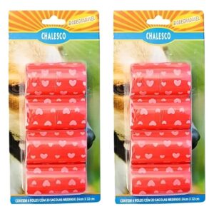 2 Vermelho Refil Cata Caca C/ 4 Rolos De 20 Sacolas Chalesco