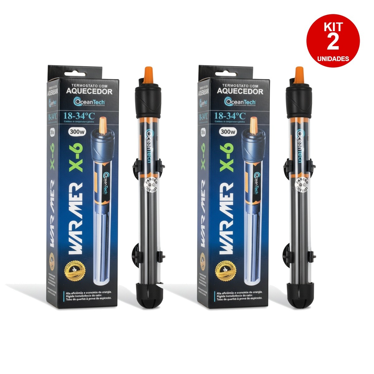 Kit 2 Termostato Oceantech X-6 300w 127v - Ocean Tech - Imagem 2