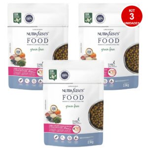 3 Nutrafases Food Ração Macia P/ Cães Grain Free -Sabor Cordeiro 2,5Kg